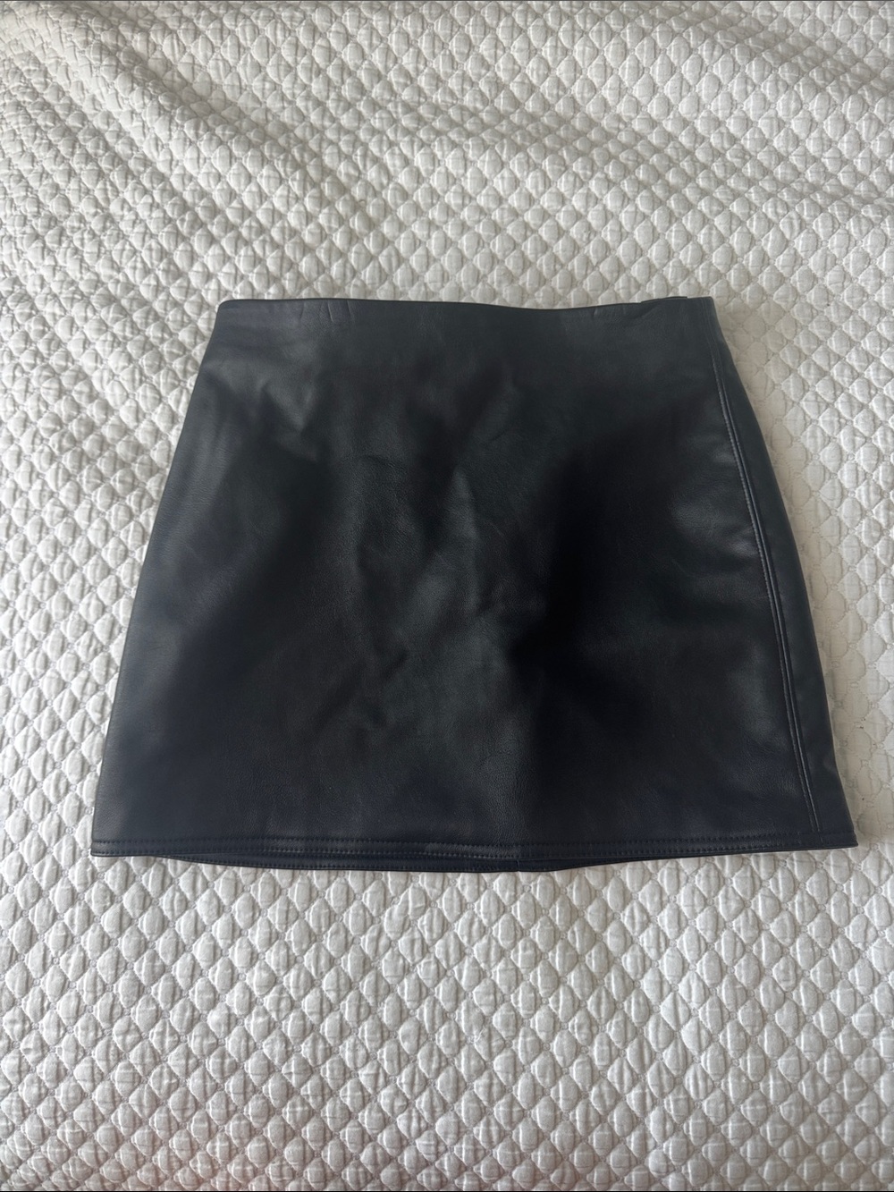 H&M Black Faux Leather Mini Skirt